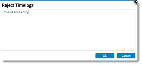 Timesheet Rejected Approving timesheet