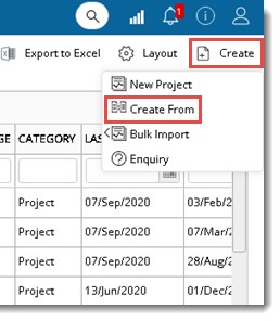 Creating A Project Window Creating a Project from an Existing Project