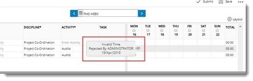 Timesheet Rejected Approving timesheet