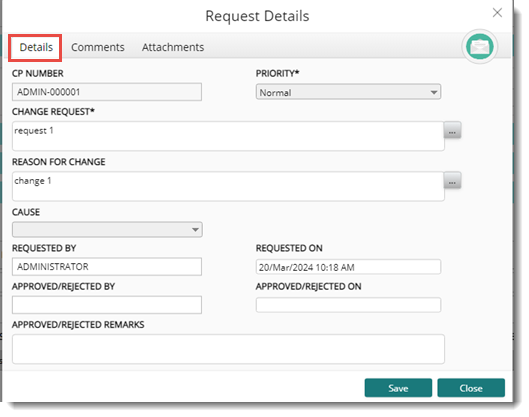 Topics Request Change Request Operations