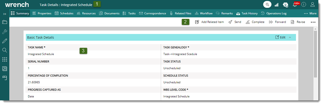 Working from Task Details window