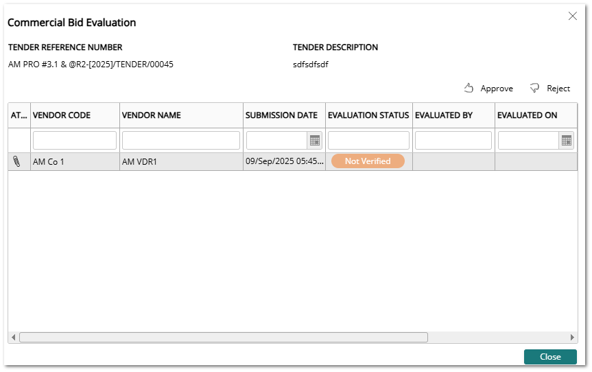 Evaluation of bids
